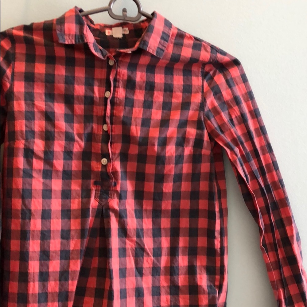 Girls crew cuts plad top